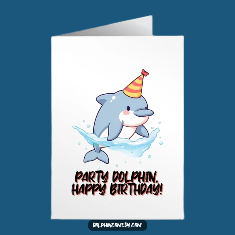Free Printable Dolphin Party Card: Splashy Hat Birthday Downloadable Gift