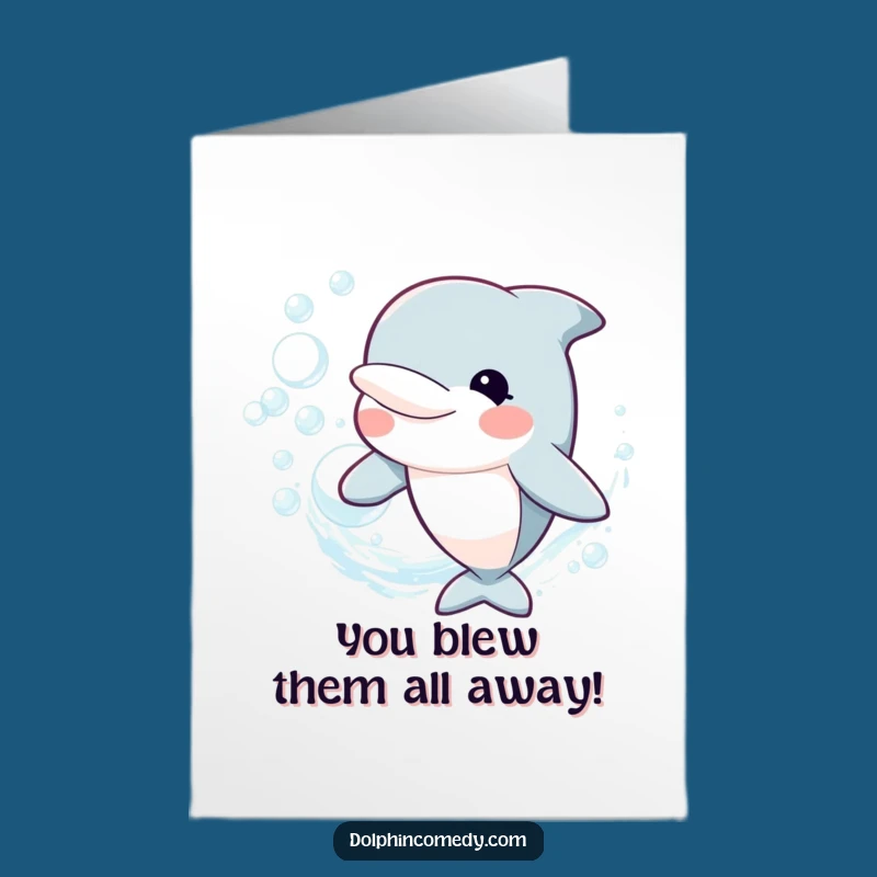 Free Printable Congrats Card: Dolphin Bubbles, Funny Downloadable Celebration
