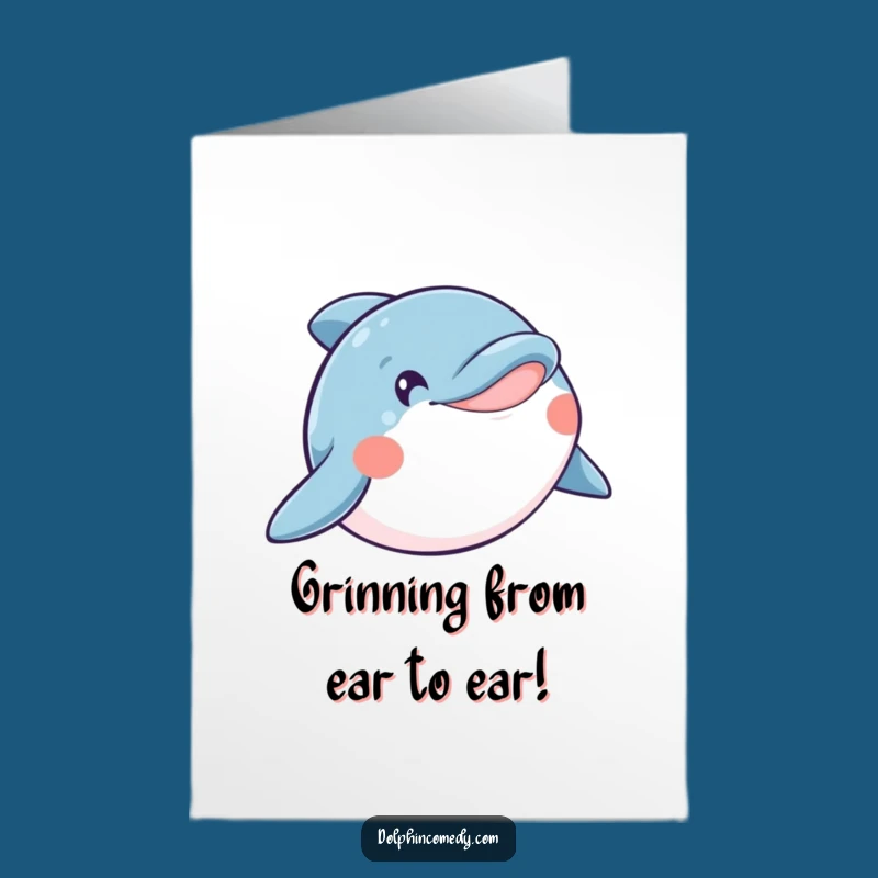 Free Printable Congrats Card: Joyful Dolphin Smile Funny Downloadable Greeting