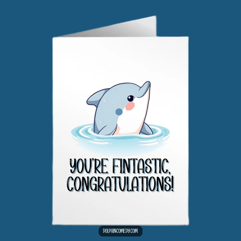 Free Printable Dolphin Congrats Card - Funny Ocean Downloadable Greeting for Big Wins