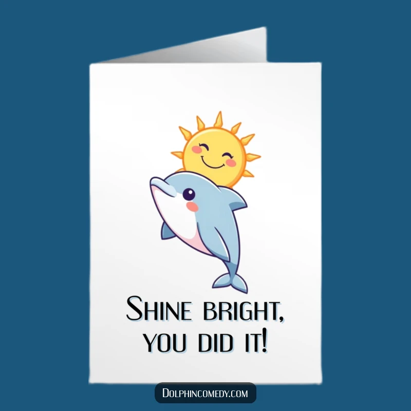 Free Printable Dolphin Congrats Card: Hilarious Downloadable Greeting for Big Wins