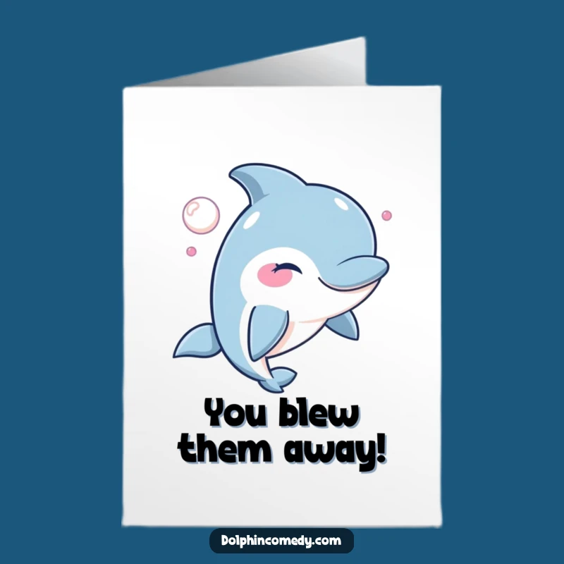 Free Printable Congrats Card: Winking Dolphin Surprise, Cheeky Funny Downloadable Gift