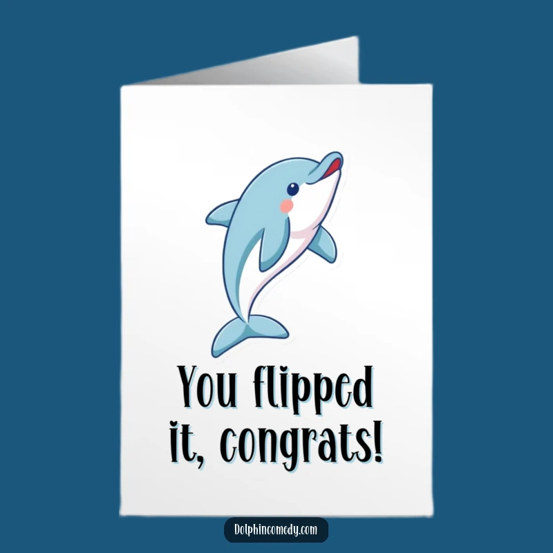 Free Printable Congrats Card: Flipping Dolphin, Exciting Downloadable Celebration