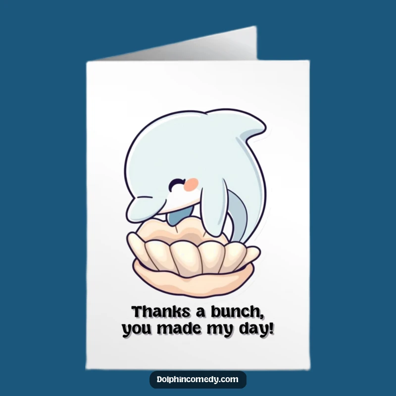Free Printable Dolphin Thank You Card: Express Gratitude with a Playful Seashell Gesture