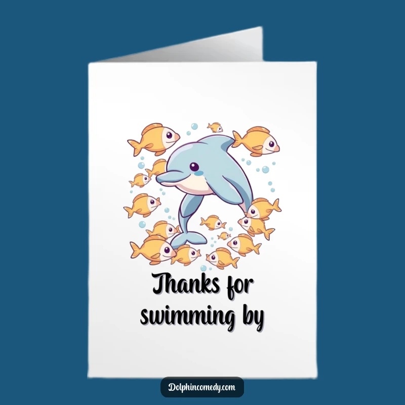 Free Printable Thank You Card: Dolphin & Fish Downloadable for Gratitude