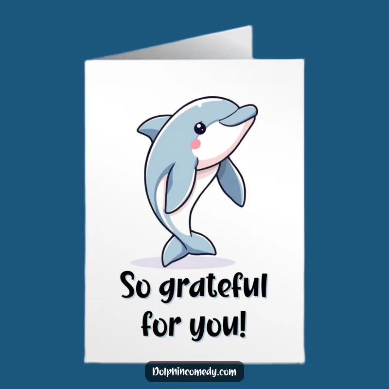 Free Printable Thank You Card: Dolphin Jump Gratitude, Funny Downloadable Gift of Thanks