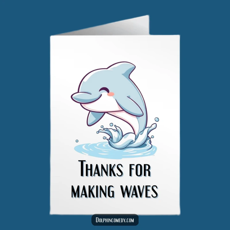 Free Printable Thank You Card: Grateful Dolphin Leaping - Heartfelt Downloadable Ocean Gift