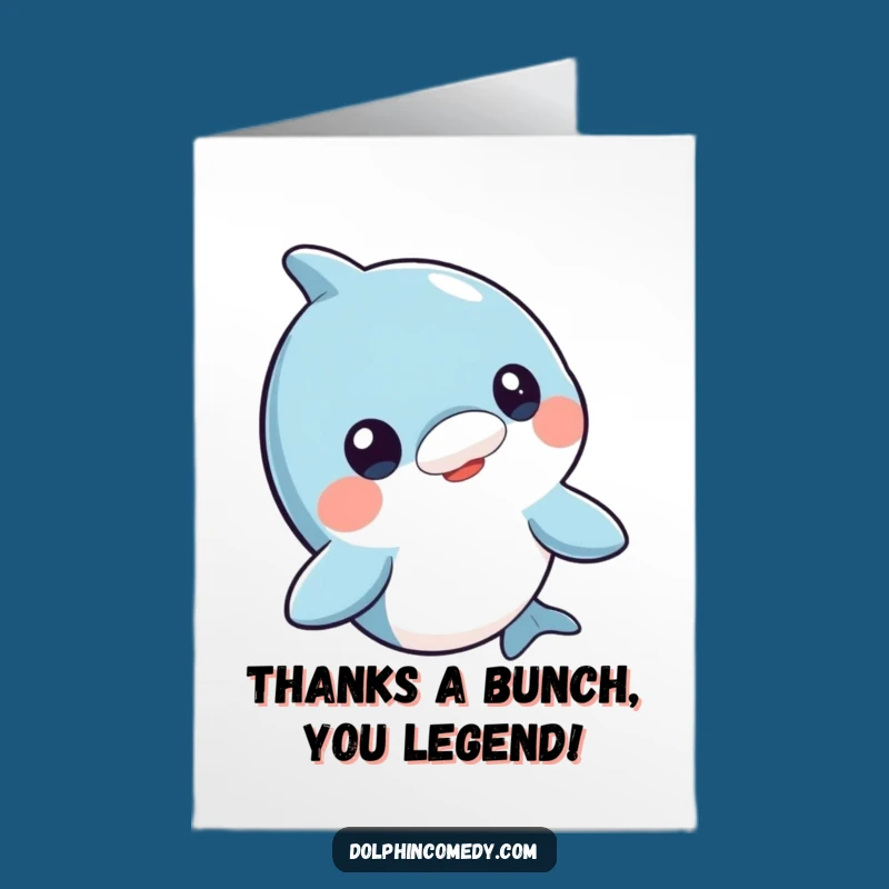 Free Printable Thank You Card: Curious Dolphin Bob, Funny Downloadable Gift