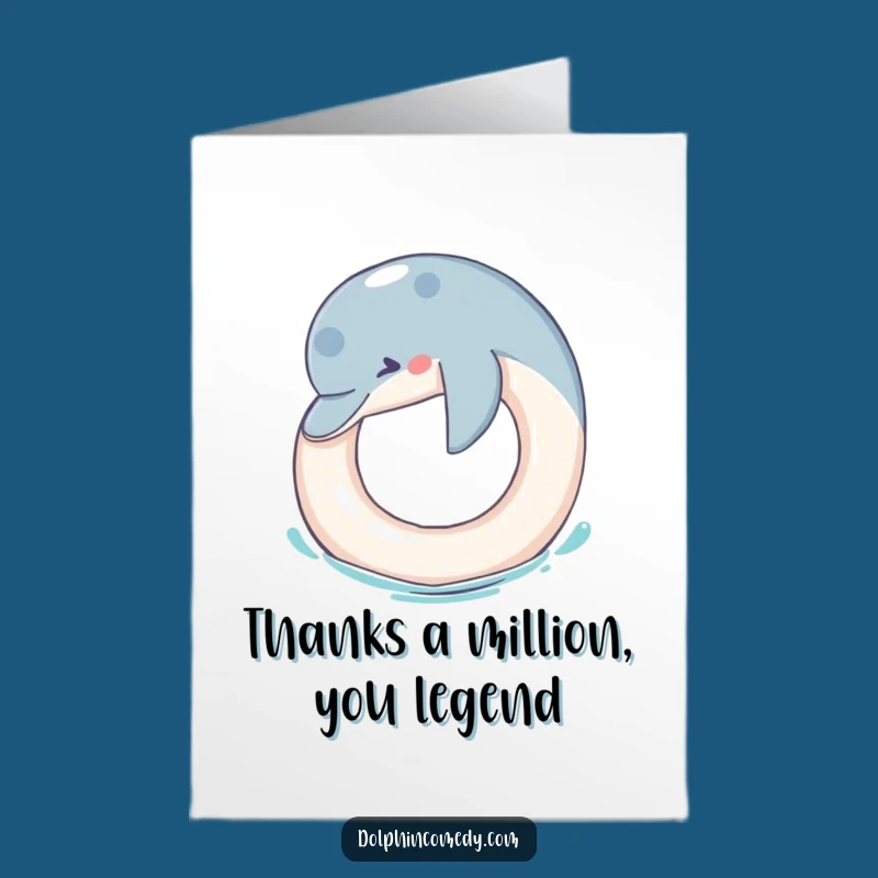 Free Printable Thank You Card: Cute Dolphin Appreciation Downloadable Gift