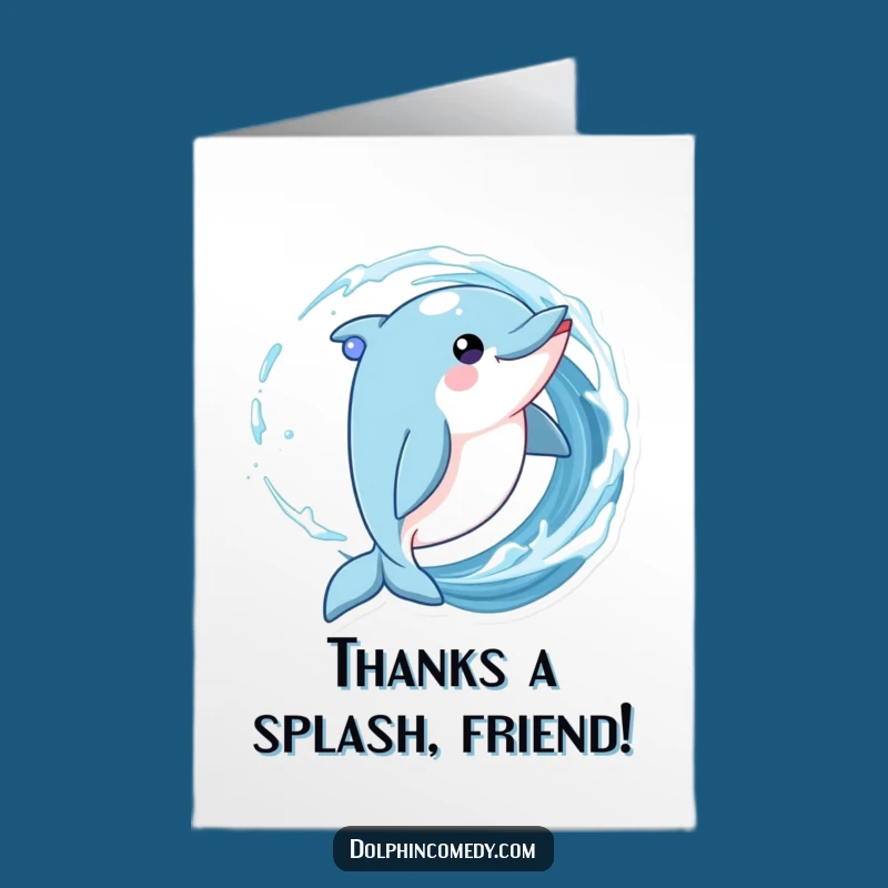 Shimmering Free Printable Thank You Card: Dolphin Twirl Gratitude Downloadable Gift