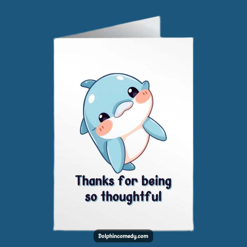 Free Printable Thank You Card: Curious Dolphin Nod, Funny Downloadable Appreciation