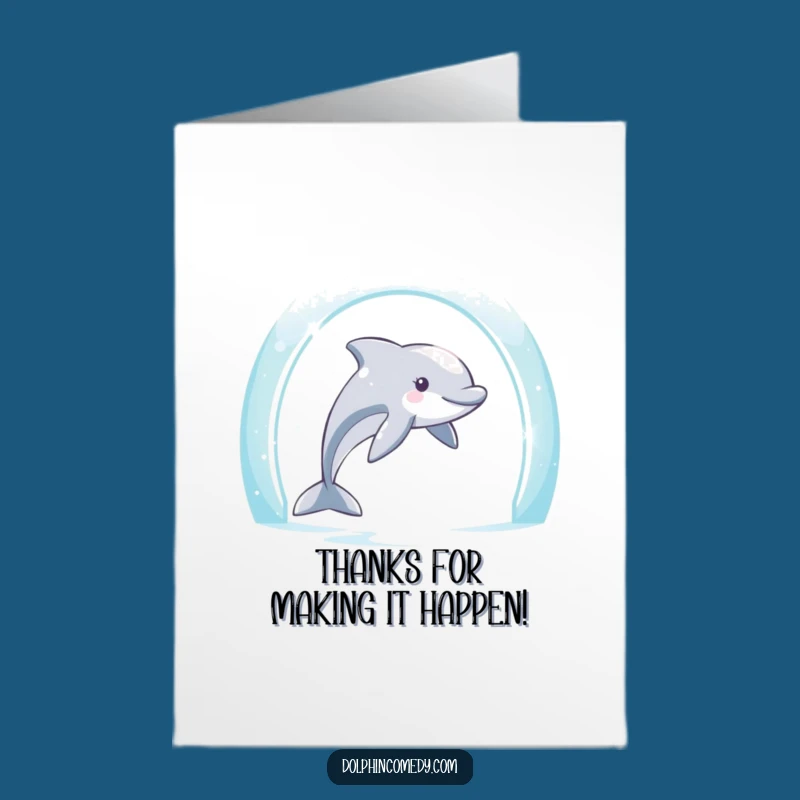 Free Printable Thank You Card: Dolphin's Determined Journey Through Archway of Gratitude