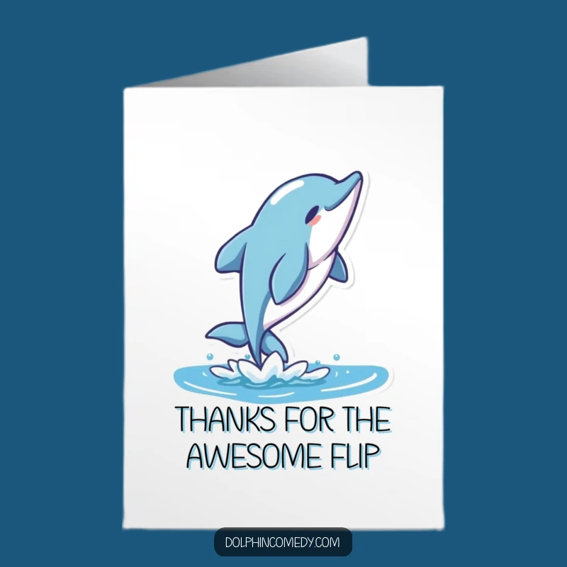 Free Printable Thank You Card: Dolphin Flip Gift - Aquatic Thanks - Instant Download