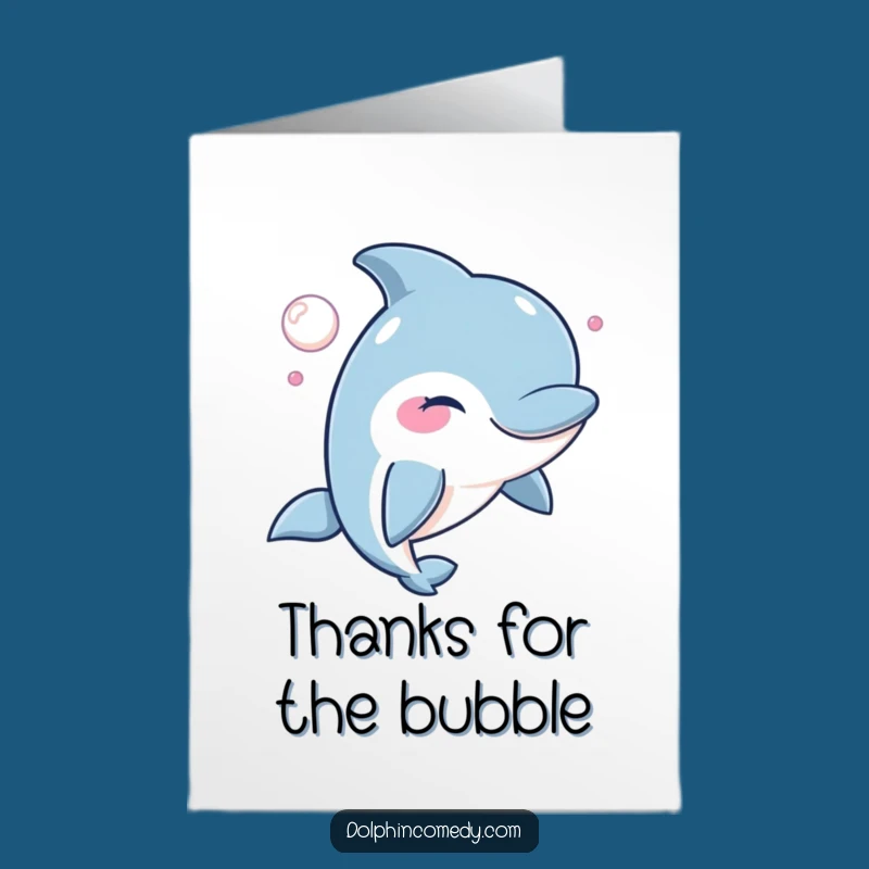Free Printable Thank You Card: Winking Dolphin Thanks, Playful Funny Downloadable Gift