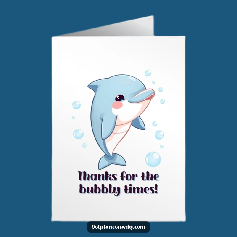Free Printable Thank You Card: Dolphin Bubbles, DIY Downloadable Appreciation