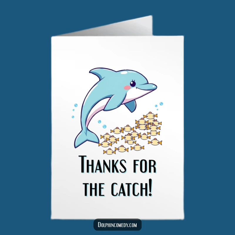 Free Printable Thank You Card: Dolphin Fish Chase Thanks Downloadable