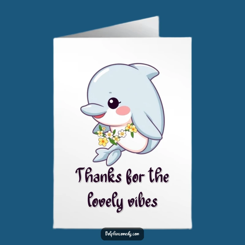 Free Printable Floral Dolphin Thank You Card: A Grateful Swim