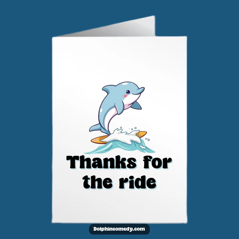 Free Printable Thank You Card: Surfing Dolphin Gratitude, Fun Downloadable Gift