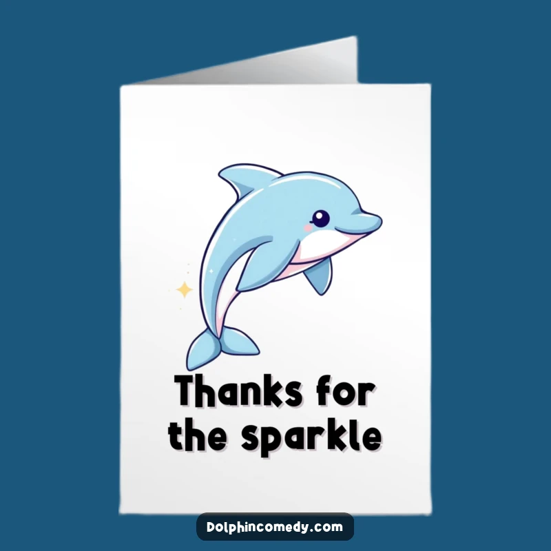 Free Printable Thank You Card: Sparkling Dolphin Gratitude Downloadable