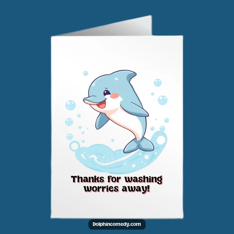 Free Printable Dolphin Thank You Card: Bubbles of Gratitude Downloadable