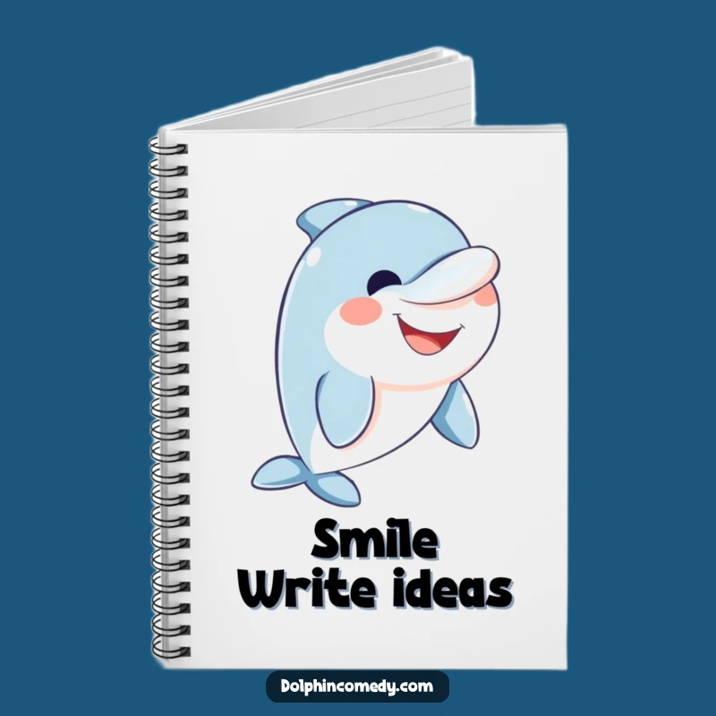 Funny Friendly Dolphin Notebook - Wide Smile Journal
