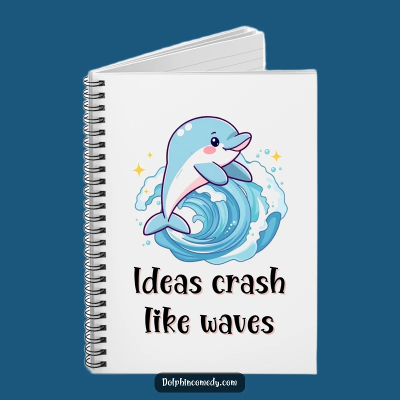 Funny Joyful Dolphin Notebook - Leaping Wave Journal