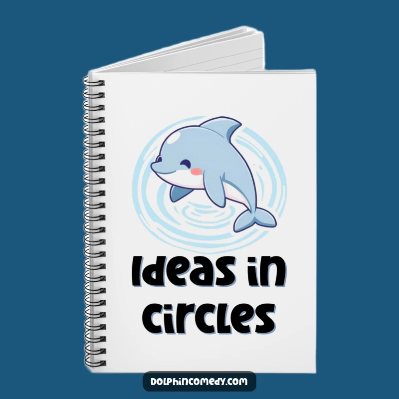Funny Playful Dolphin Notebook - Swimming Circles Journal