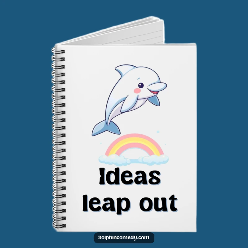 Funny Playful Dolphin Notebook: Rainbow Jumper Journal, Ideal Funny Gift