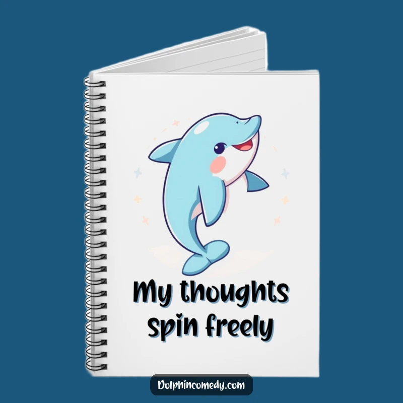 Funny Dolphin Joyful Spin Notebook: Jot Down Ideas with Hilarious Ocean Flair