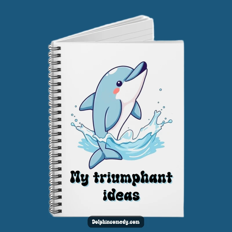 Funny Triumphant Dolphin Notebook - Humorous Journal for Achievers