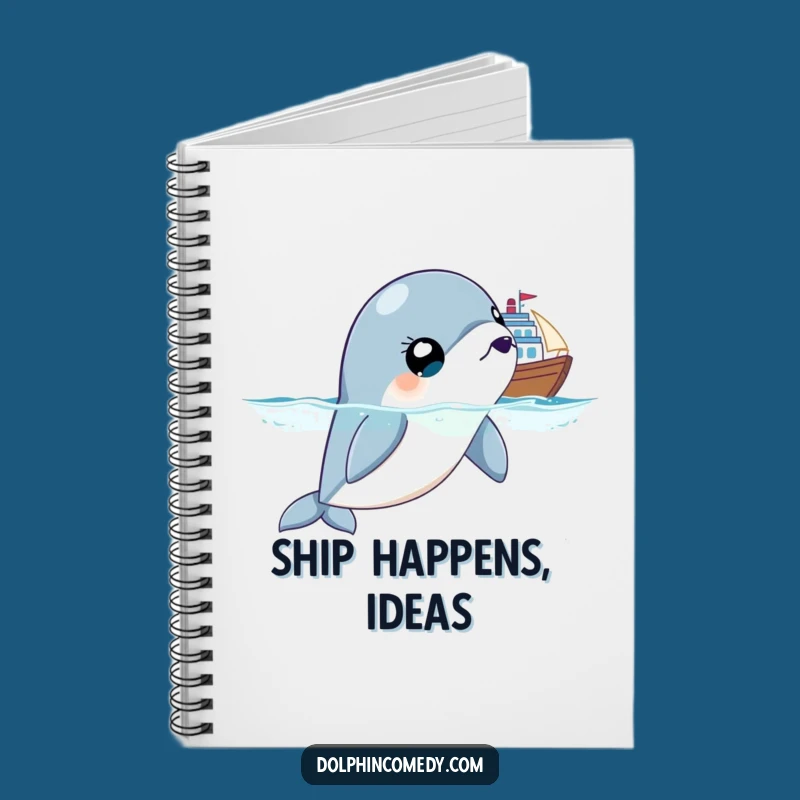 Funny Surprised Dolphin Notebook, Wide-Eyed Ideas, Journal Your Humor