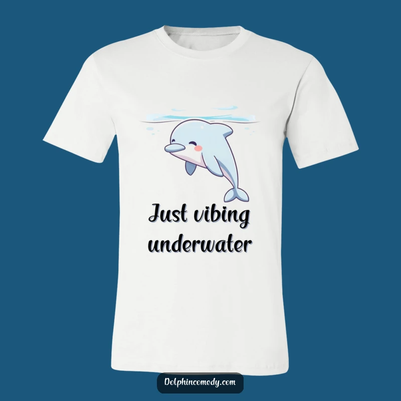 Funny Dolphin Sigh T-Shirt: Peaceful Underwater Glide, Comfy Graphic Tee Gift