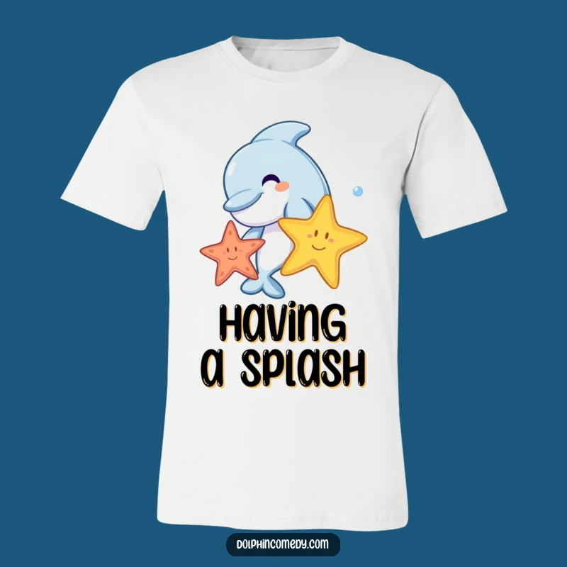 Funny Dolphin Starfish T-Shirt - Joyful Ocean Play Tee