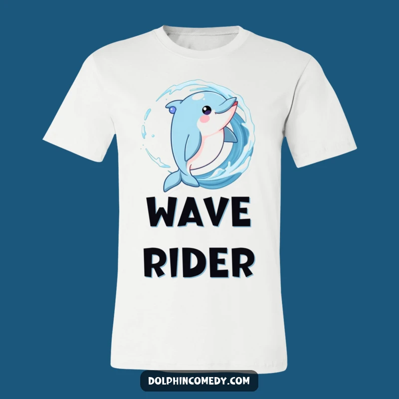 Funny Playful Dolphin T-Shirt - Comical Wave Twirl Tee for Beach Fans