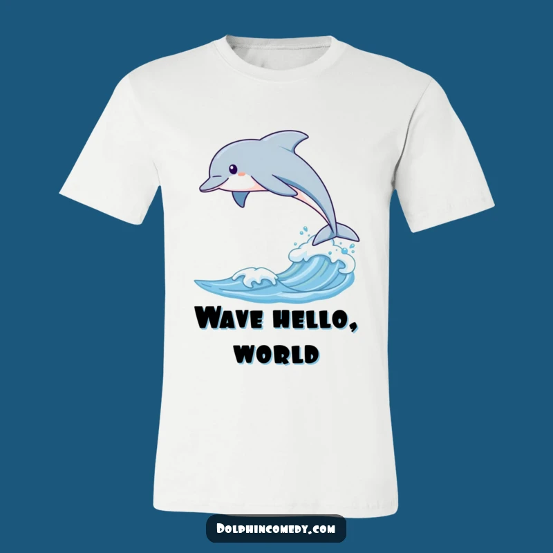 Funny Dolphin Leaping T-Shirt, Sleek Jump, Ocean Vibes, Humorous Wear