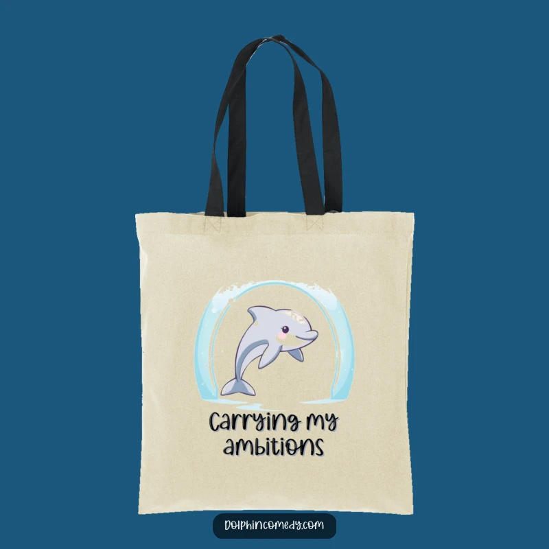 Funny Dolphin Archway Explorer Tote Bag: Hilarious Marine Accessory