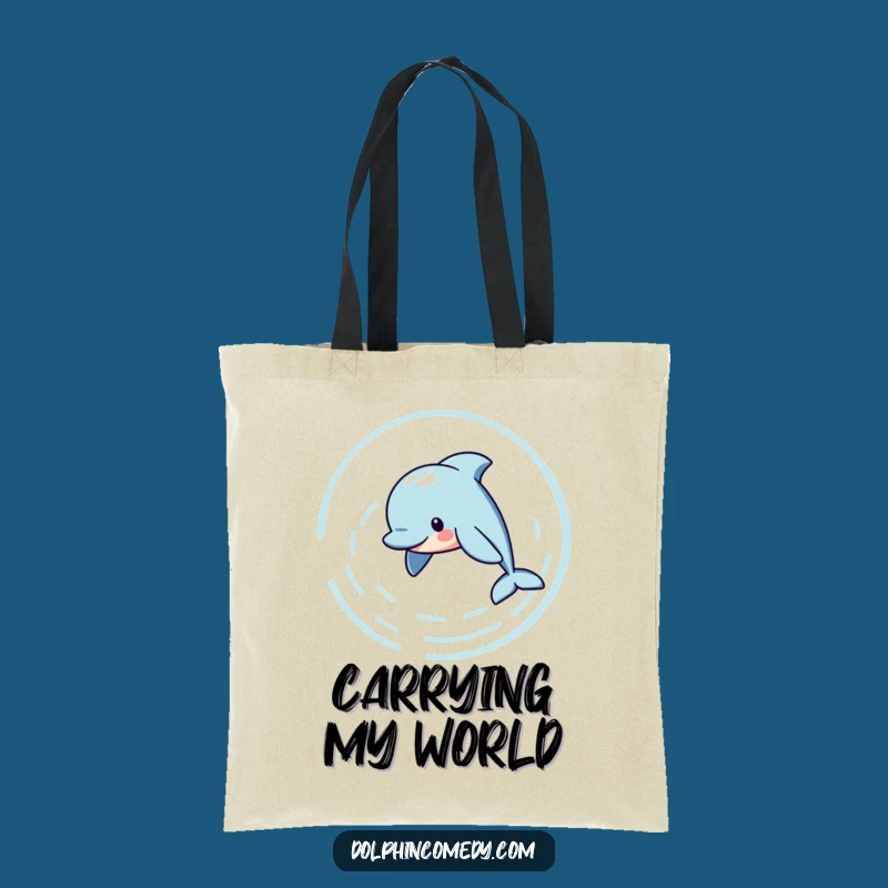 Funny Dolphin Tote Bag: Playful Ripples, Carry Your Essentials with Fun