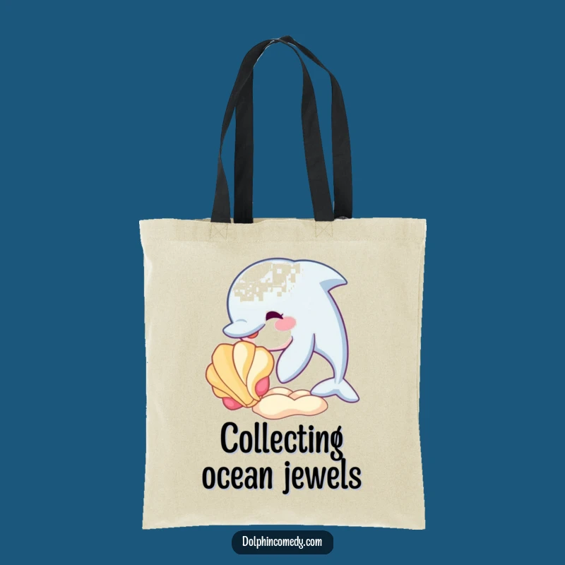 Funny Dolphin Seashell Tote Bag - Carry Ocean Joy Funny Gift