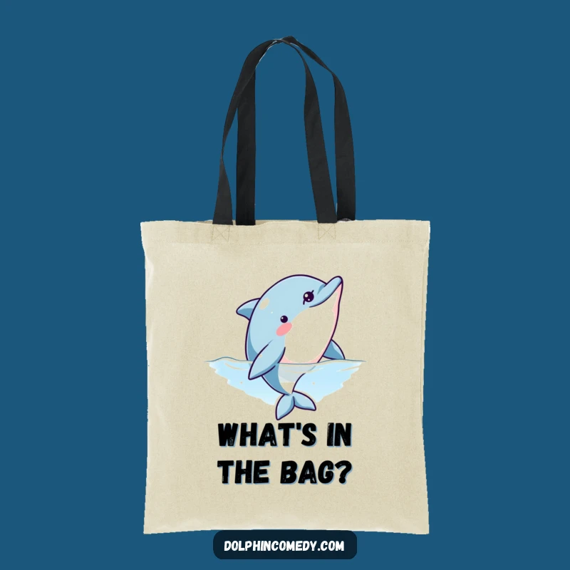 Funny Curious Dolphin Tote Bag: Carry Your Essentials with Intriguing Humor