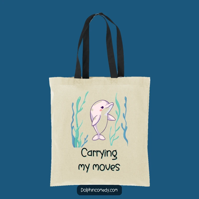 Funny Dancing Dolphin Tote Bag: Kelp Dancer Carry-All, Ideal Funny Gift