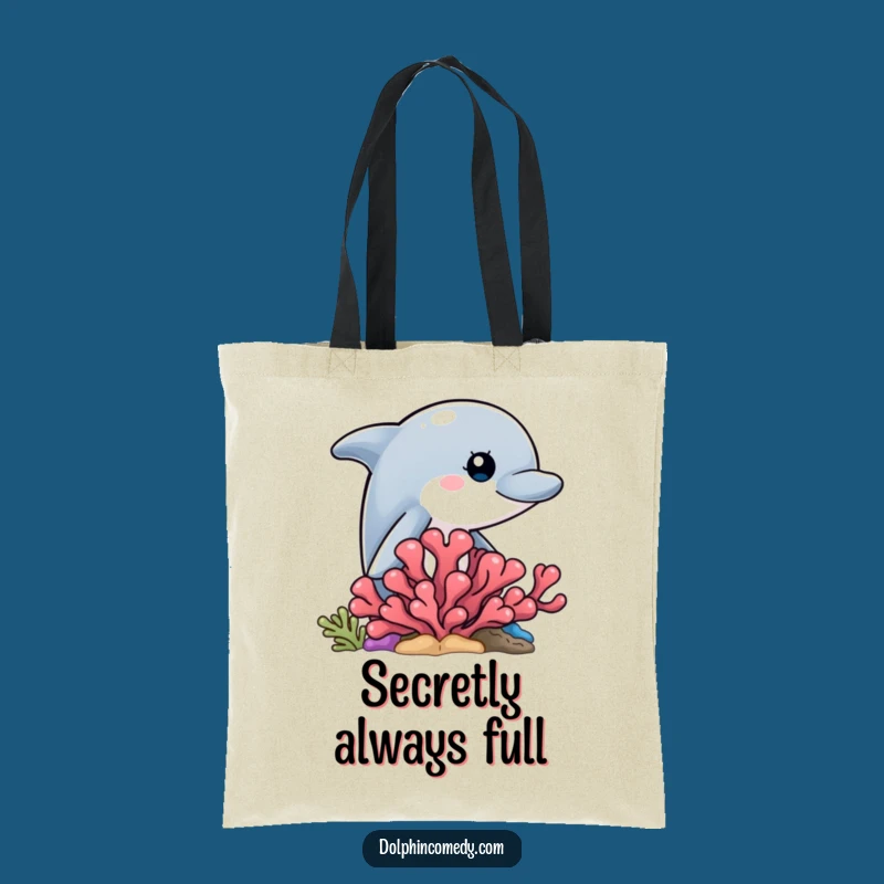 Funny Dolphin Peek Tote Bag - Spacious Bag with Hidden Dolphin Art, Ideal Gift