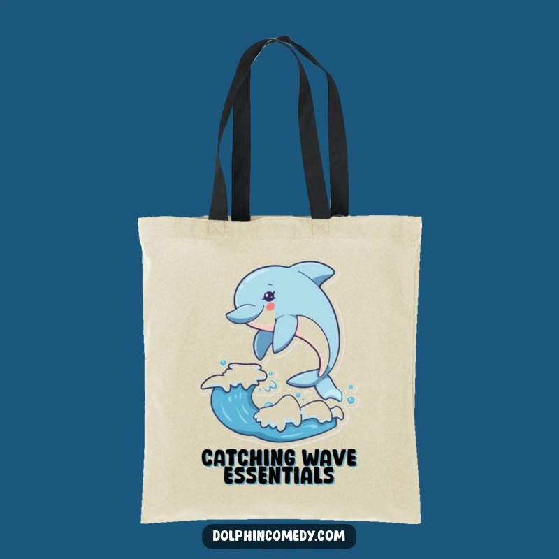 Funny Dolphin Wave Leap Tote Bag: Carry Your Essentials with Exhilarating Style