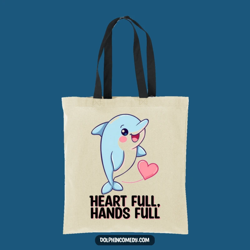 Funny Dolphin Heart Tote: Carry Love with this Cute Bag, Great Funny Gift