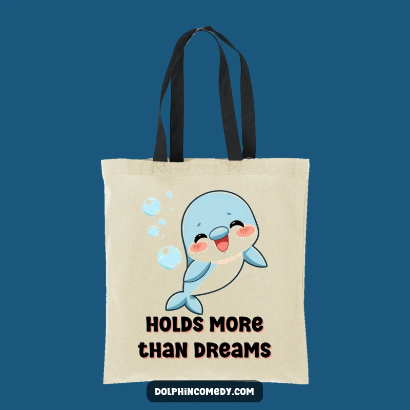 Funny Dolphin Bubble Art Tote Bag - Carry Your Happiness