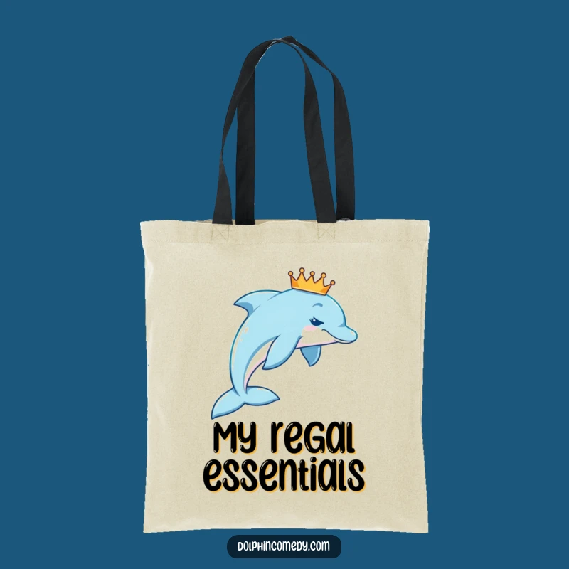 Funny Royal Dolphin Tote Bag: Carry Your Essentials with Majestic Flair