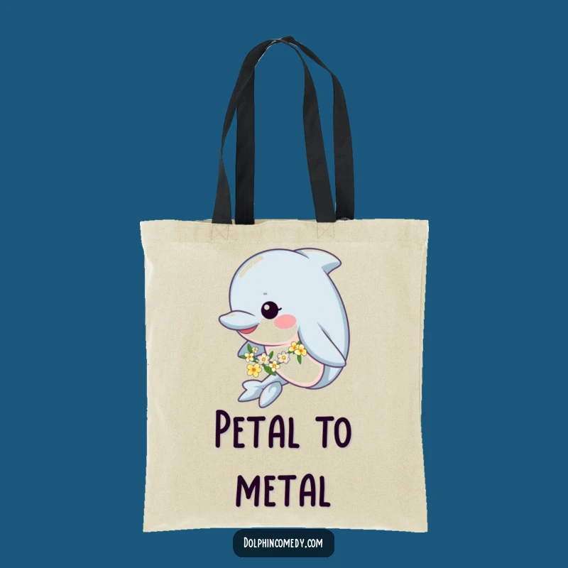Funny Floral Dolphin Tote Bag: Carry Happiness, Ideal Gift for Shoppers