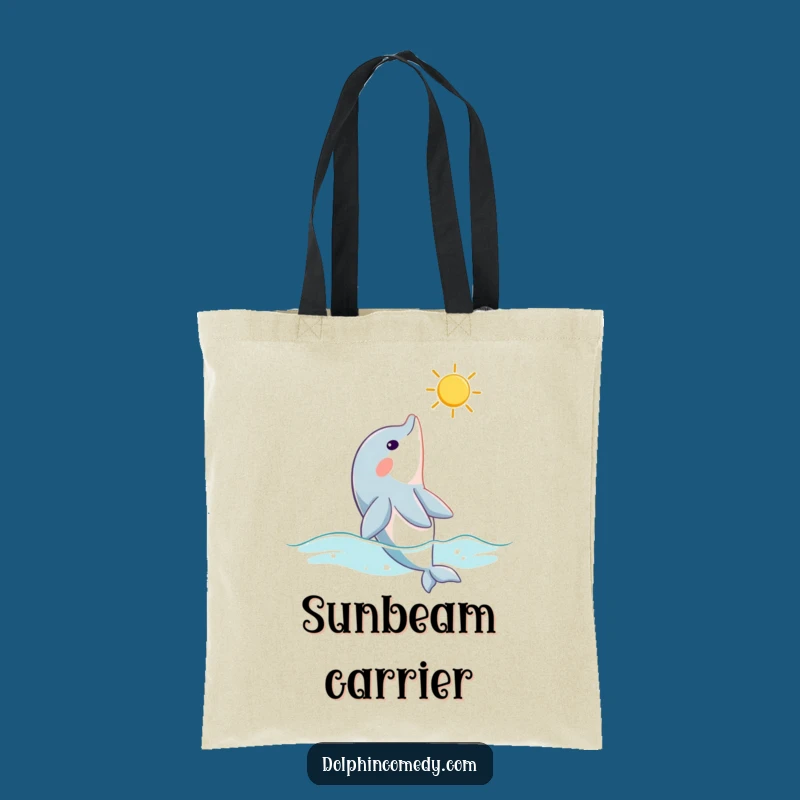 Funny Dolphin Sunbeam Tote Bag - Carry Your Curiosity