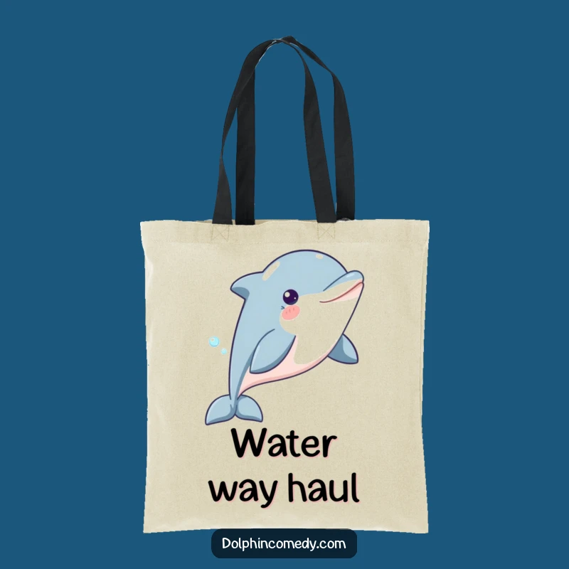 Funny Dolphin Tote Bag: Content Glider, Chic Funny Gift for Beach Lovers